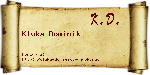 Kluka Dominik névjegykártya